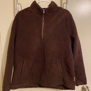 Abercrombie & Fitch Sherpa Quarter Zip-up Sweater